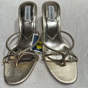 BN Gold Steve Madden sandals with kitten heel